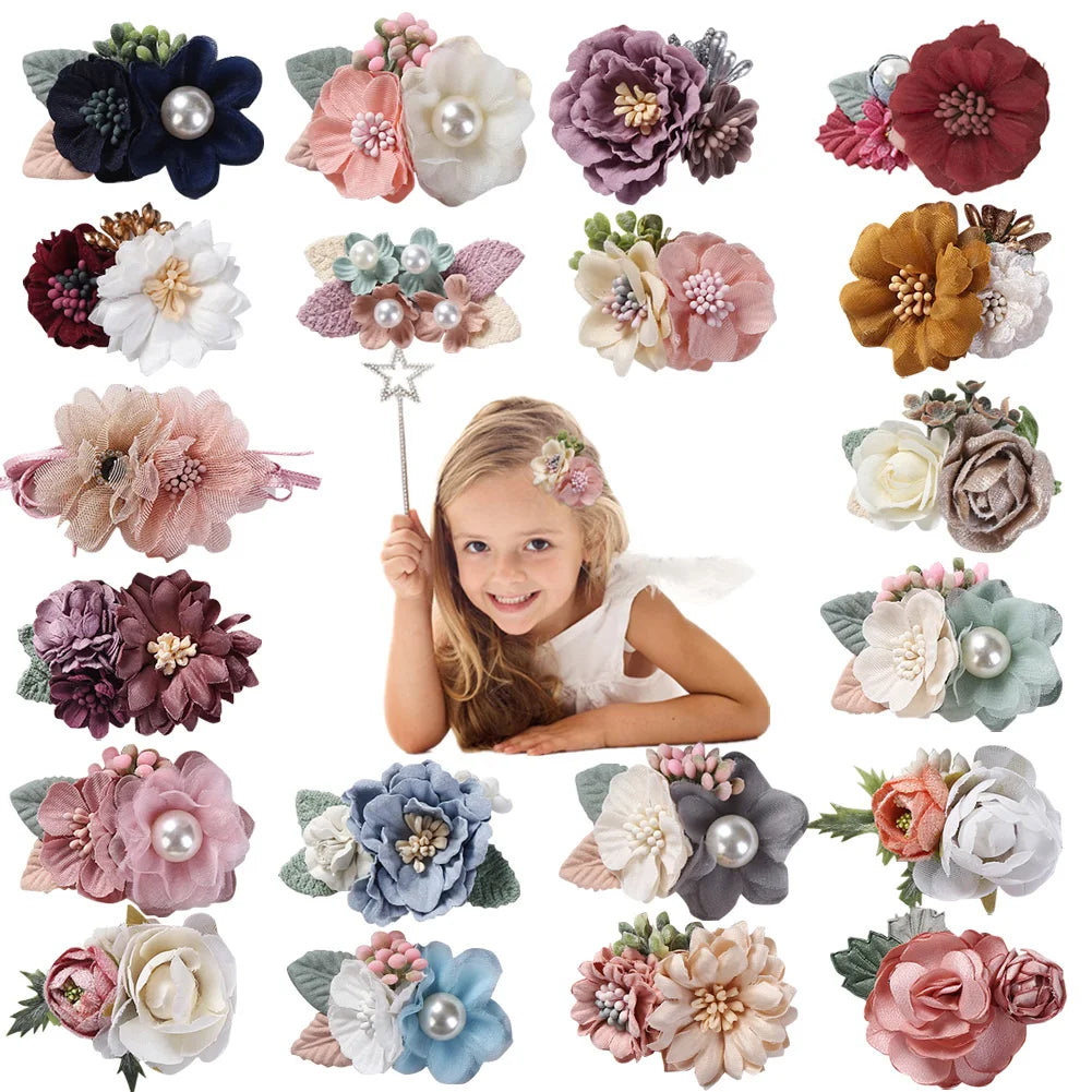 New Style High Quality Cute Fashion Lovely Kids Hair Accessories Flower Hair Pin Children Headband Hair Clips for Baby