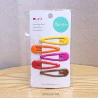Candy Colour Metal Hair Clips for Girls – Sweet Water Drop Style (5-Piece Set)