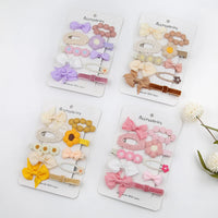 Hot Sale 12 PCS/set Cartoon Cloth Kids Hairpins Wholesale Bow Hair Clip Accessories Children's Duck Hair Clips