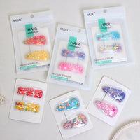 Korean Sequin Quicksand BB Hair Clips for Girls – Gradient Hairpins (2-Pack)