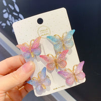 Boutique DIY High Quality Princess Hair Accessories Cute Alloy Hairpins Baby Girl's Sweet Super Fairy Butterfly Hairpin Set