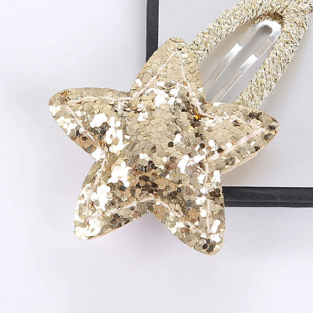 Sequin Star Hair Clips for Girls — Mini Glitter Barrettes