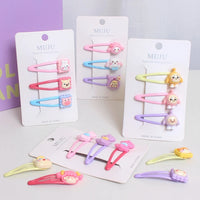 Colourful Cartoon Bow Hair Clips for Kids – Sweet Resin Hairgrips (3-Piece Set)