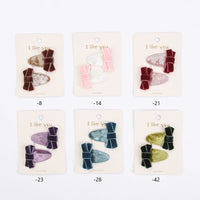 Mini Velvet Bow Snap Hair Clips for Kids — Pack of 2