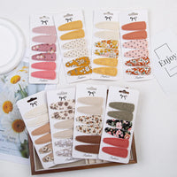 Winter  and Autumn Princess Hair Accessories 6Pcs/Set Simple BB Fabric Hairpins Candy Color Sweet Girl Hairgrip Wholesale