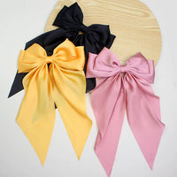 Oversized Silk Ribbon Butterfly Hair Clips for Women – Long Tail Bow Barrettes (40cm)