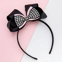 Spring Summer Baby Bows Gingham Hairbands Hairclips Plaid Ribbon Sweet Princess Hair Accessories for Girls Lady