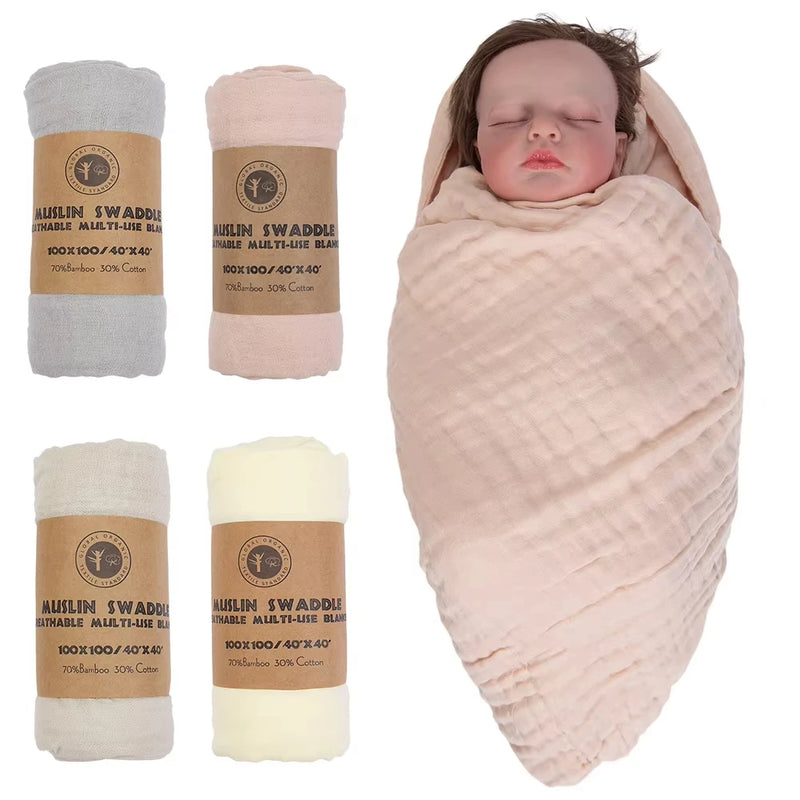 Organic Cotton Muslin Swaddle Blanket — 2-Layer, Custom Print