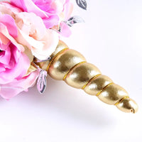 Gold Unicorn Horn Headband Floral Crown Hair Band for Kids Baby Girl Hair Accessory Photo Prop