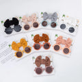 Kids Bear Sunglasses Headbands Sets Beach Waffle Bowknot Hairband Glasses Combination Cute Baby Photography  Accessories