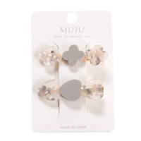 Korean Acrylic Heart Hair Clips for Women – Minimalist BB Hairpins (2-Pack)