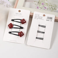 Red & Black Dripping Oil Hair Clips – Star, Heart & Butterfly Hairpins (3-Piece Set)
