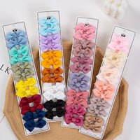 Mini Macaron Ribbon Hair Bow Clips — Baby Girls, Pastel