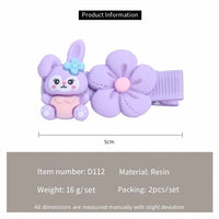Cartoon Cloth Duckbill Hair Clips for Kids – Candy Colour Baby Hairpins (5cm)
