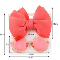 2Pcs/Set Wholesale Nylon Headband Sunglasses Set Sweet Bow Floral Plastic Glasses Combination Photography Supplies