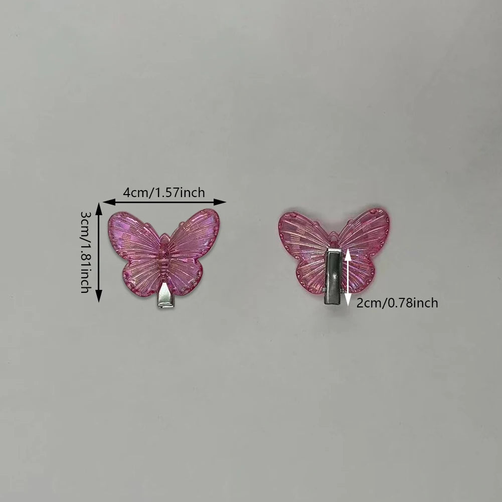 8Pcs/Set Transparent Butterfly Children's Hair Clips Little Girl Bang Hairpin Mini Resin Braided Hairgrips Baby Barrettes