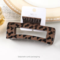 Leopard Print Hair Claw Clip for Women – Large Kawaii Coffee Colour Claw (13cm)
