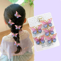 Boutique DIY High Quality Princess Hair Accessories Cute Alloy Hairpins Baby Girl's Sweet Super Fairy Butterfly Hairpin Set