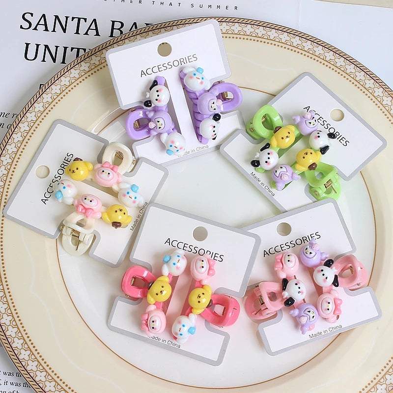 Cartoon Doll Hair Clips for Kids – Sweet Korean Style Bangs Accessories (2 Pairs)