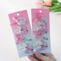8Pcs/Set Transparent Butterfly Children's Hair Clips Little Girl Bang Hairpin Mini Resin Braided Hairgrips Baby Barrettes