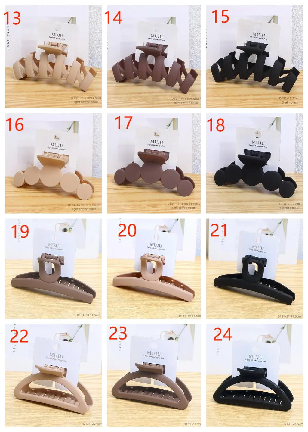 Rapid Sample Large 11cm Fashionable Women's Hair Claws Elegant Coffee Color Plastic Hair Wholesale for Women