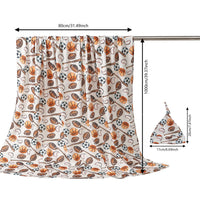 Newborn Swaddle Blanket & Knit Cap Gift Set — Floral Print