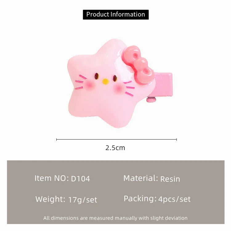 Baby Hair Clips for Infant & Toddler Girls – Sweet Cartoon Hairpin Set (4-Piece)