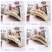 Korean Gold Alloy Hair Claw Clips for Women – Temperament Pastel Rectangle Claws (10–11cm)
