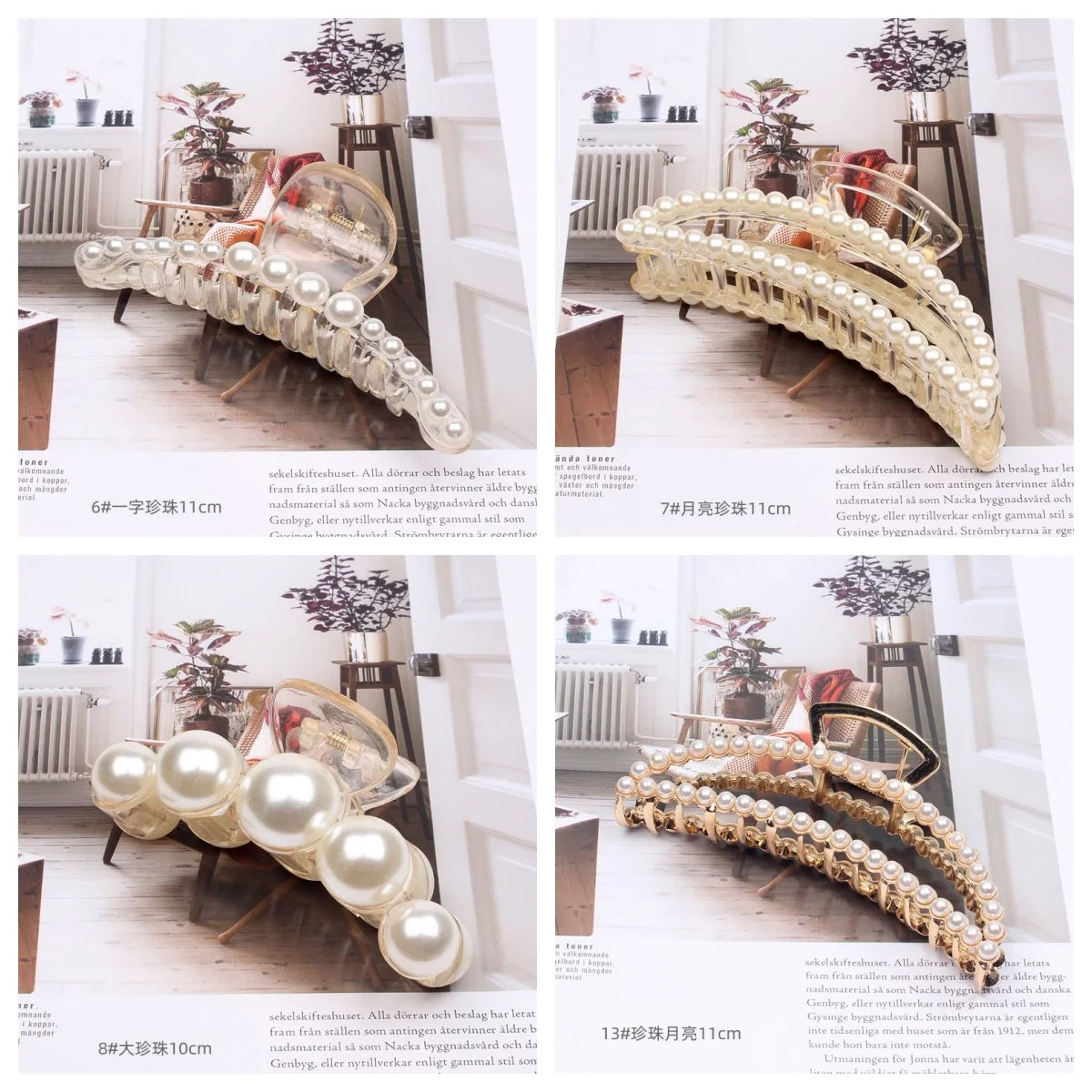 Korean Gold Alloy Hair Claw Clips for Women – Temperament Pastel Rectangle Claws (10–11cm)