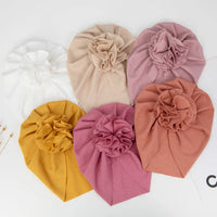 Multi Colors Baby Floral Turban Cotton Ribbed Blossom Baby Turban Stay Well High Stretch Spring and Autumn