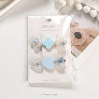 Korean Acrylic Heart Hair Clips for Women – Minimalist BB Hairpins (2-Pack)