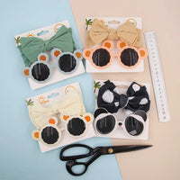 Wholesale Solid Color Kids Sunglasses 2023 Hair Accessories Toddler Baby Girl Headbands and Bows