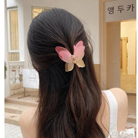 Double Butterfly Gradient Hair Claw Clips for Women – Colour-Change Matte Claws (7cm)