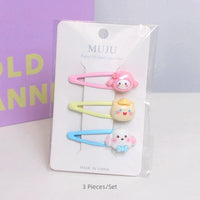 Colourful Cartoon Bow Hair Clips for Kids – Sweet Resin Hairgrips (3-Piece Set)