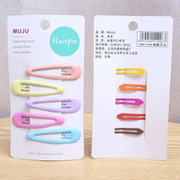 Candy Colour Metal Hair Clips for Girls – Sweet Water Drop Style (5-Piece Set)