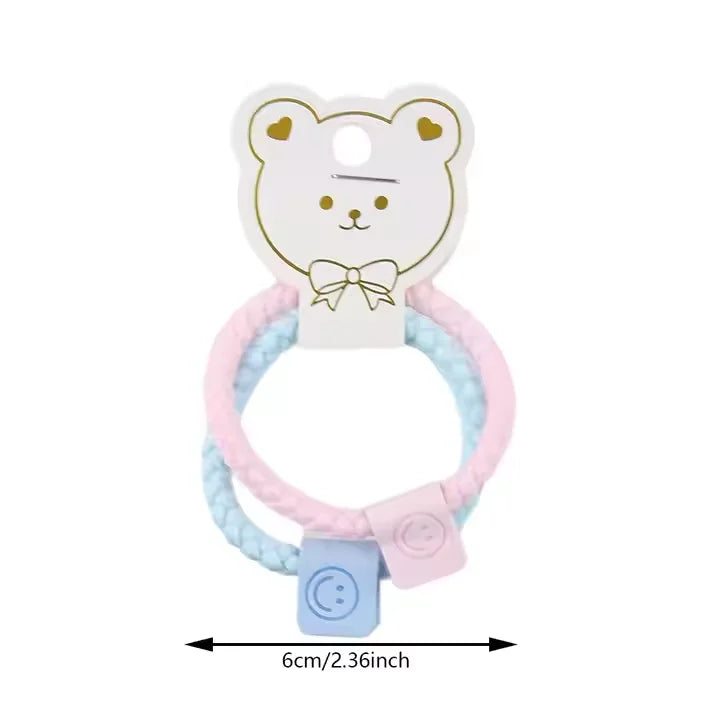 2Pcs/Set Girls Basic Hair Ties Lovely Paired With Simple and Elegant High Ponytail Headbands Baby Hair Scrunchies Wholesale