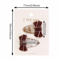 Mini Velvet Bow Snap Hair Clips for Kids — Pack of 2