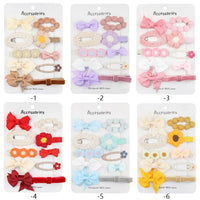 Hot Sale 12 PCS/set Cartoon Cloth Kids Hairpins Wholesale Bow Hair Clip Accessories Children's Duck Hair Clips