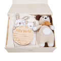 Crocheted Puppy Newborn Blanket Gift Set — Floral Cotton