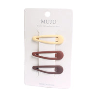 Frosted Metal BB Hair Clips – Drop & Heart Side Bangs Hairpins (3-Piece Set)