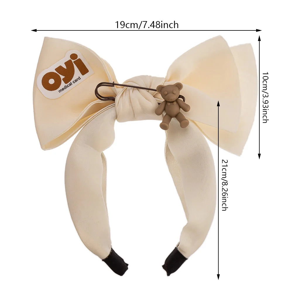 Korean Sweet Large Bows Hairband Summer Cartoon Bear Headbands Hair Hoop Women's Hair Accessories Wholesale