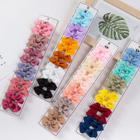 Mini Macaron Ribbon Hair Bow Clips — Baby Girls, Pastel