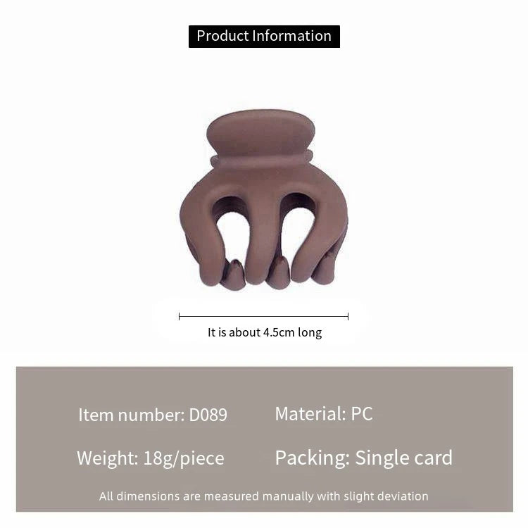 Stylish New Design Korean Version 4.5cm Pumpkin Hair Claws Rapid Sample Frosted PC Material for High Ponytail Girl