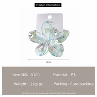 Raped Sample 8cm New Color Transparent Flower Hair Clips Premium Frangipani Hair Claw With Card Hair Clip Flower for Women Girls