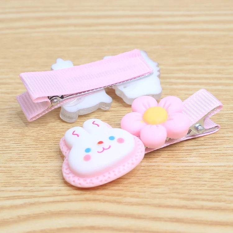 Cartoon Cloth Duckbill Hair Clips for Kids – Candy Colour Baby Hairpins (5cm)
