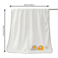 Unicorn & Elephant Embroidery Baby Swaddle Blanket — Cotton