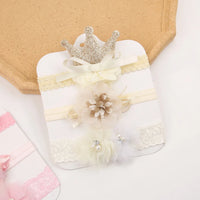3Pics/Set Korean Crown Headband for Girls Newborn Baby Photography Props Anti-Bacterial Hairbands Wholesale for Spring Season