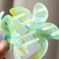 Chroma Flower Hair Claw Clip for Women – Gradient Marble Floral Claw (8cm)