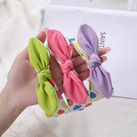 Sweet Girls Kids Hair Accessories-Strawberry Knot Headband Candy Color Rabbit Ear Princess Hairband Wholesale
