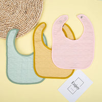 Cotton Gauze Baby Bib — Star Texture, 0–36 Months